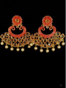 Reverse Ad Earrings With Meenakari Work